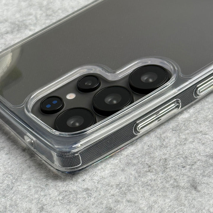 Samsung Galaxy S25 Ultra Premium Transparent Bottom Metal Stand Case Cover