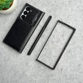Samsung Galaxy Z Fold 5 Premium Leather Textured Flip Case with Metal Kick Stand Cover