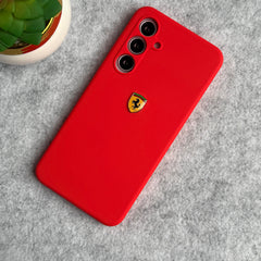 Samsung Galaxy S23 FE Sports Car Logo Liquid Silicone Case Cover