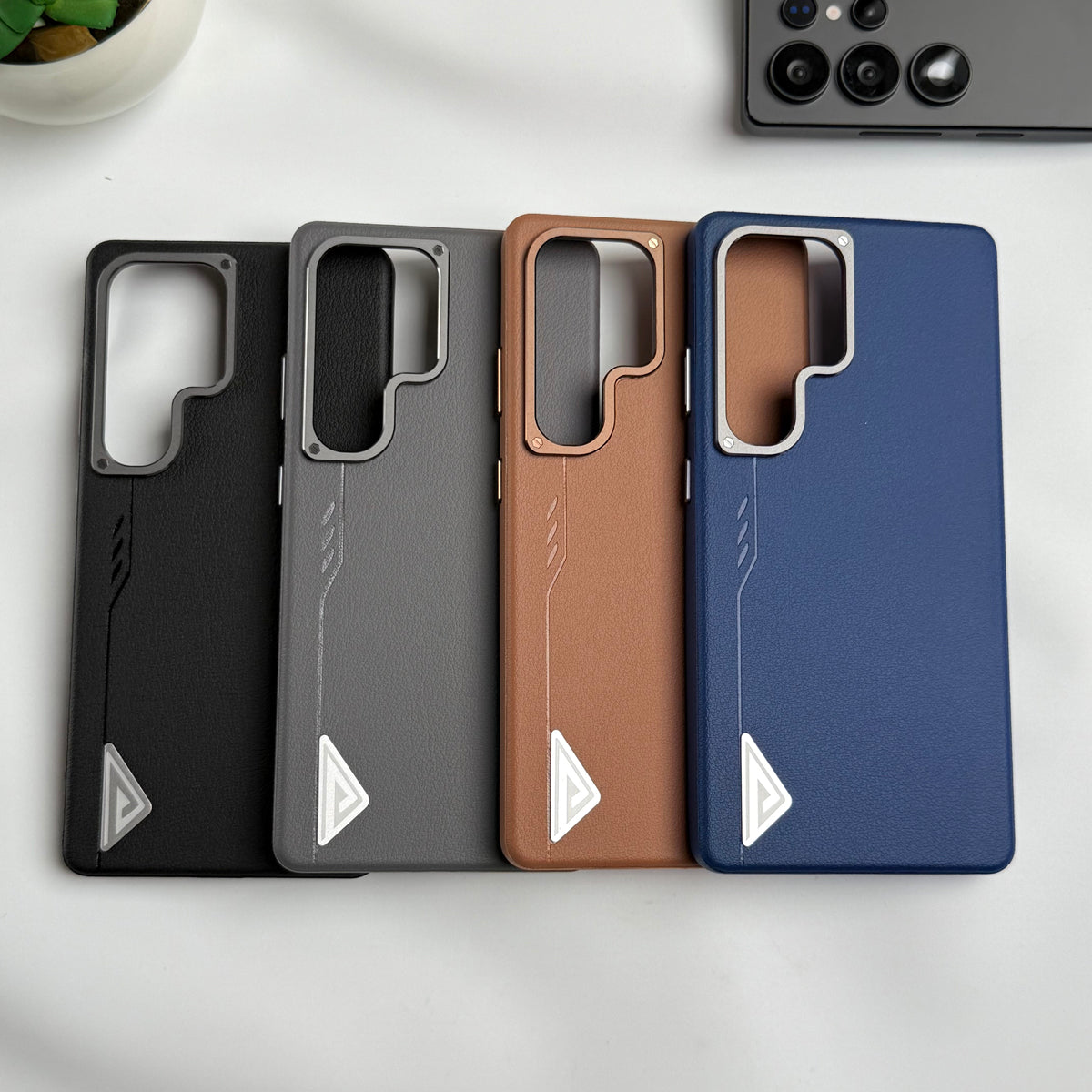 Samsung Galaxy S25 Ultra Leather Texture MagSafe PVC NUIU Case With Metal Camera Bump