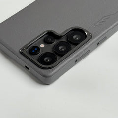 Samsung Galaxy S25 Ultra Leather Texture MagSafe PVC NUIU Case With Metal Camera Bump