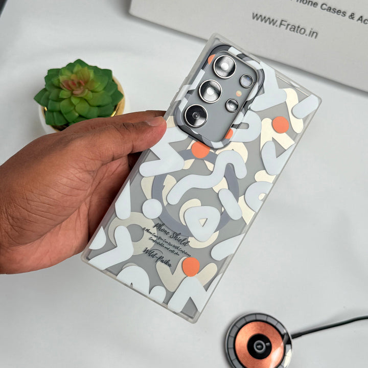 Samsung Galaxy S24 Ultra Geometric Graffiti Shockproof MagSafe Case Cover
