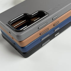 Samsung Galaxy S25 Ultra Leather Texture MagSafe PVC NUIU Case With Metal Camera Bump