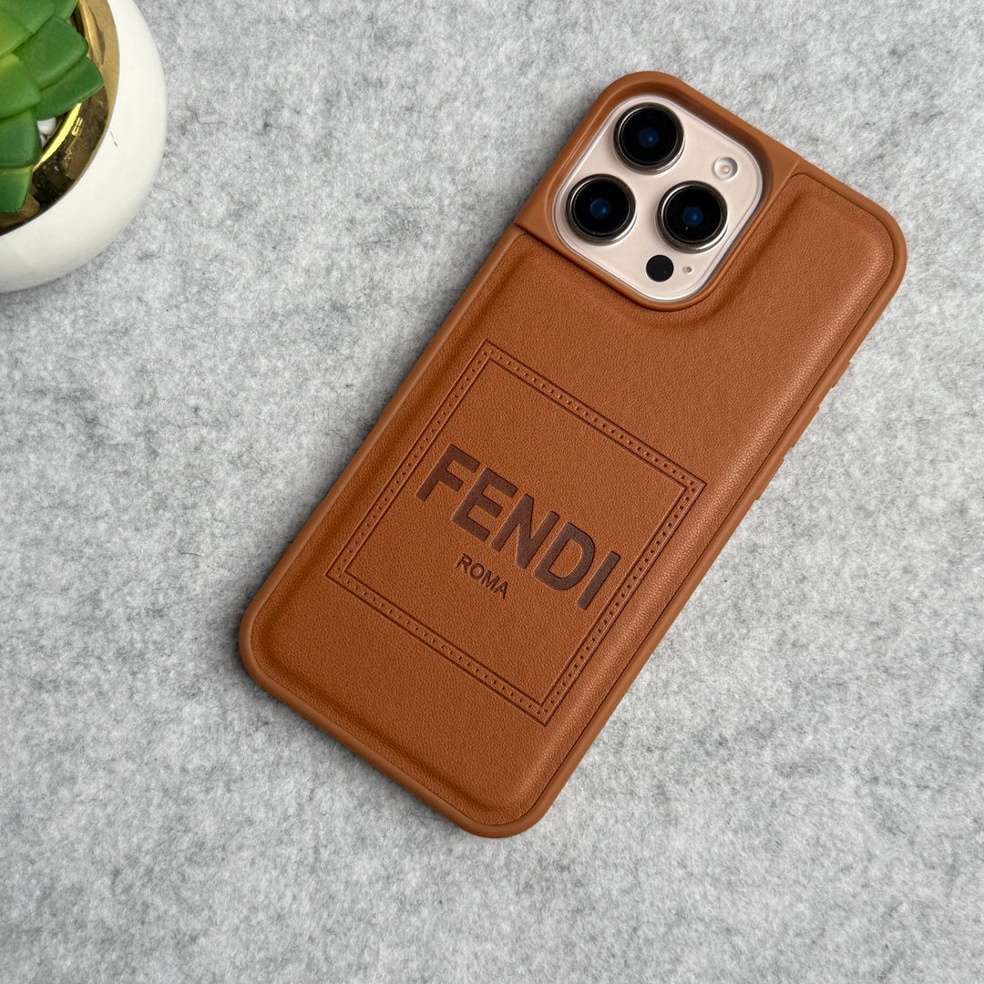 iPhone Luxury Brand FD Premium Case Cover Brown