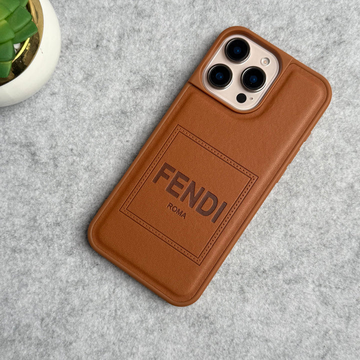 iPhone Luxury Brand FD Premium Case Cover Brown