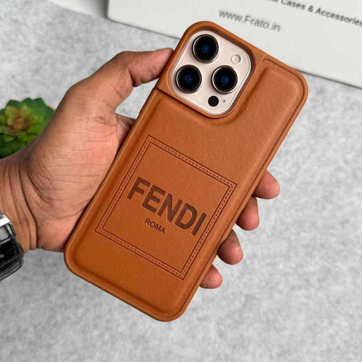 iPhone Luxury Brand FD Premium Case Cover Brown