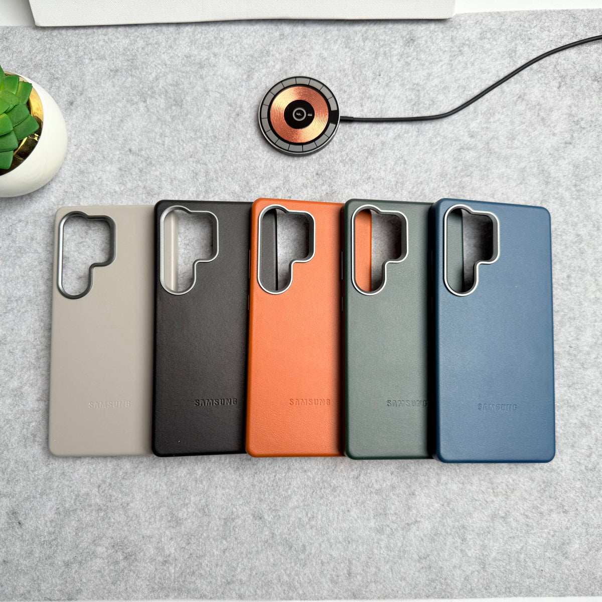Samsung Galaxy S26 Ultra Premium PU Leather MagSafe Case With Aluminium Camera Bump