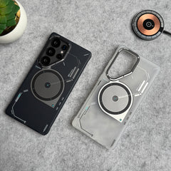 Samsung Galaxy S25 Ultra Magsafe Matte Futuristic Design Magnetic MagSafe Charging Case