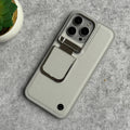 iPhone 15 Series Metal Camera Cap Stand Case Cover (WHITE)