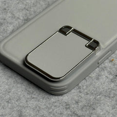 iPhone 15 Series Metal Camera Cap Stand Case Cover (WHITE)