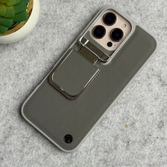 iPhone 16 Series Metal Camera Cap Stand Case Cover (Gray)