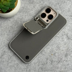 iPhone 16 Series Metal Camera Cap Stand Case Cover (Gray)