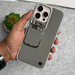 iPhone 16 Series Metal Camera Cap Stand Case Cover (Gray)