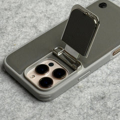 iPhone 16 Series Metal Camera Cap Stand Case Cover (Gray)