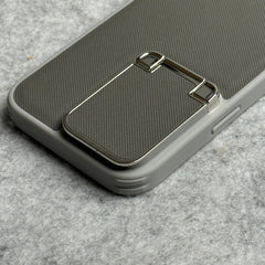 iPhone 16 Series Metal Camera Cap Stand Case Cover (Gray)