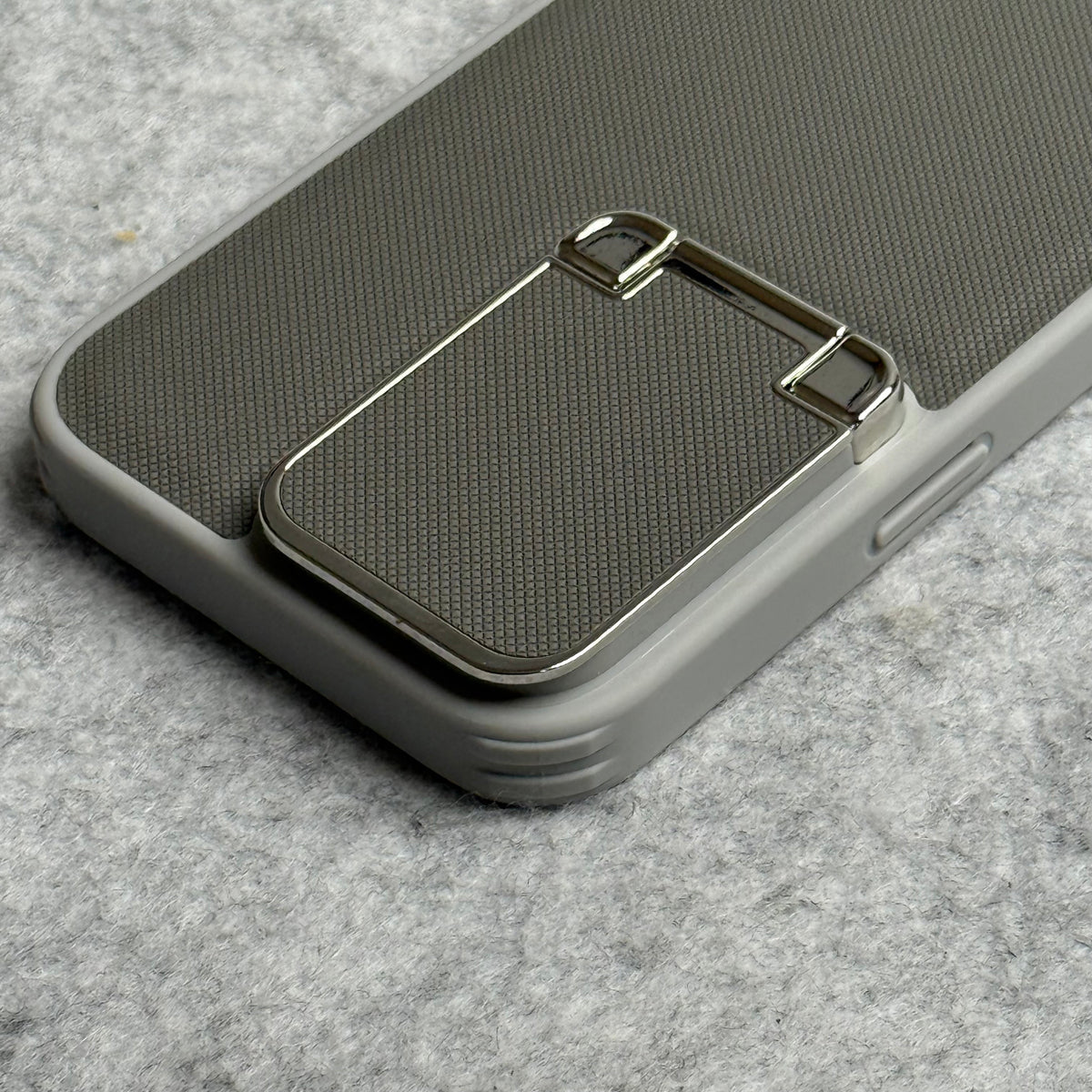 iPhone 16 Series Metal Camera Cap Stand Case Cover (Gray)