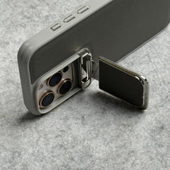 iPhone 16 Series Metal Camera Cap Stand Case Cover (Gray)