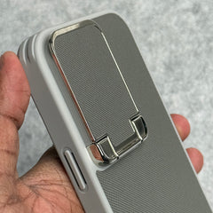 iPhone 16 Series Metal Camera Cap Stand Case Cover (Gray)