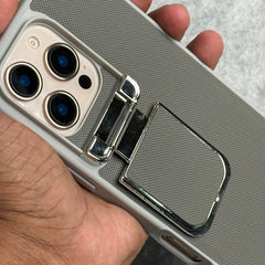iPhone 16 Series Metal Camera Cap Stand Case Cover (Gray)