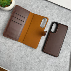 Samsung Galaxy S25 Edge Leather Flip 2 in 1 Detachable Front and Back Wallet Case Cover