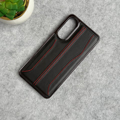 Samsung Galaxy S25 Edge PU Leather Stitch Chrome Case Cover