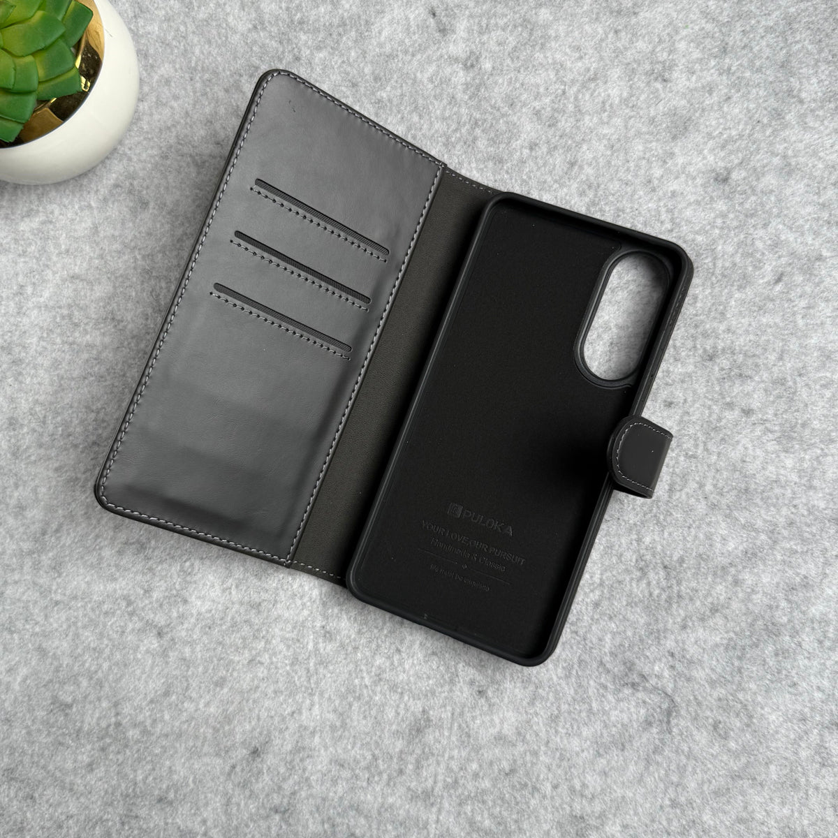 Samsung Galaxy S25 Edge Leather Flip 2 in 1 Detachable Front and Back Wallet Case Cover