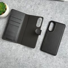 Samsung Galaxy S25 Edge Leather Flip 2 in 1 Detachable Front and Back Wallet Case Cover