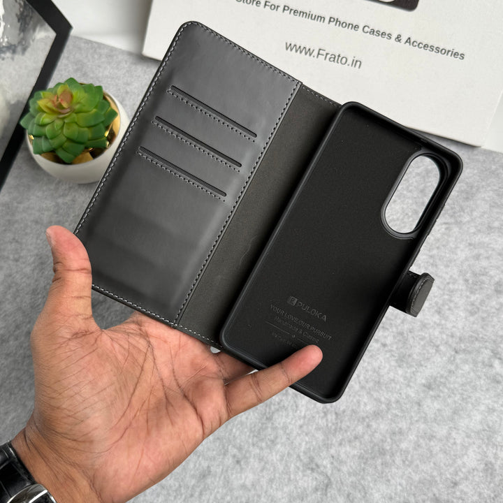 Samsung Galaxy S25 Edge Leather Flip 2 in 1 Detachable Front and Back Wallet Case Cover