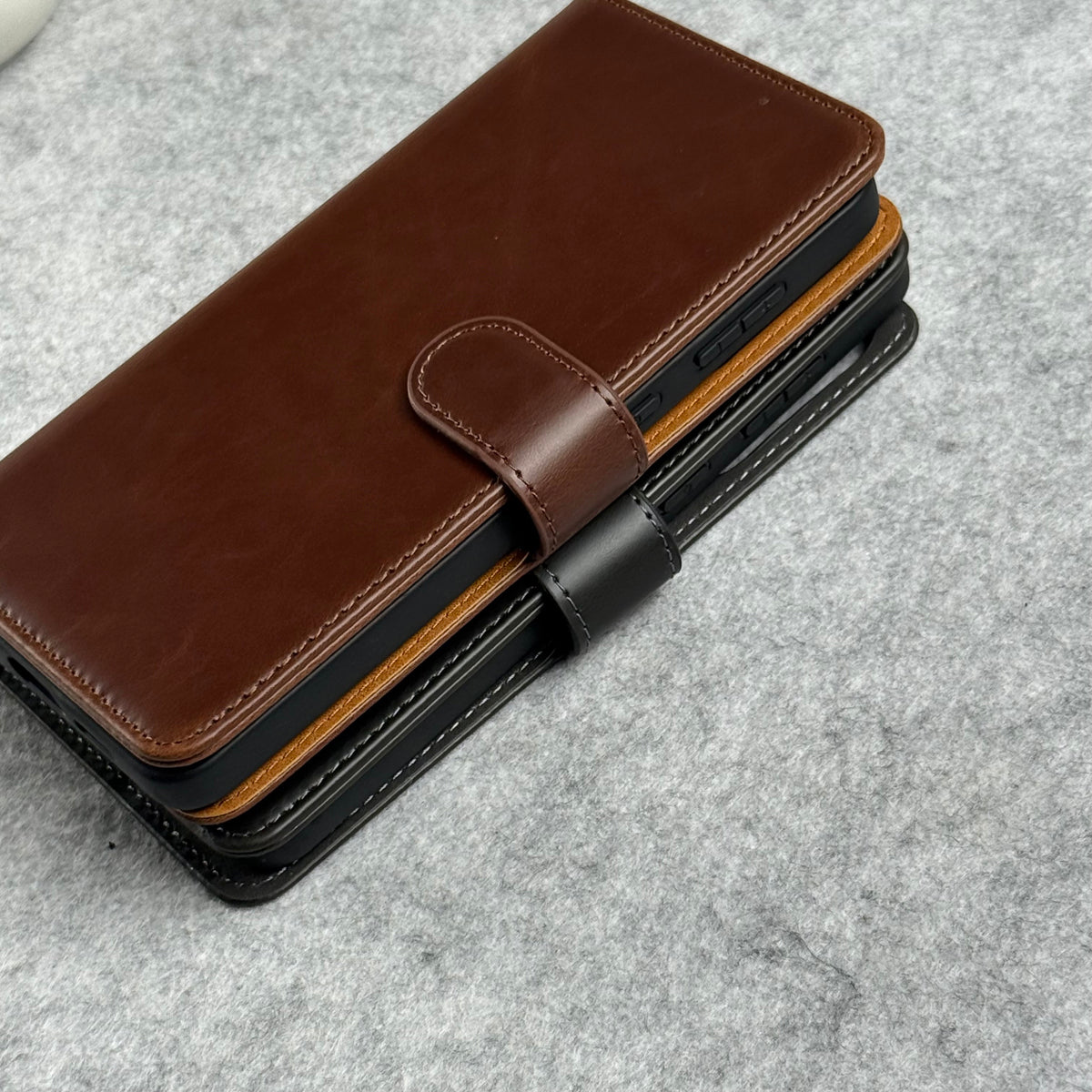 Samsung Galaxy S25 Edge Leather Flip 2 in 1 Detachable Front and Back Wallet Case Cover