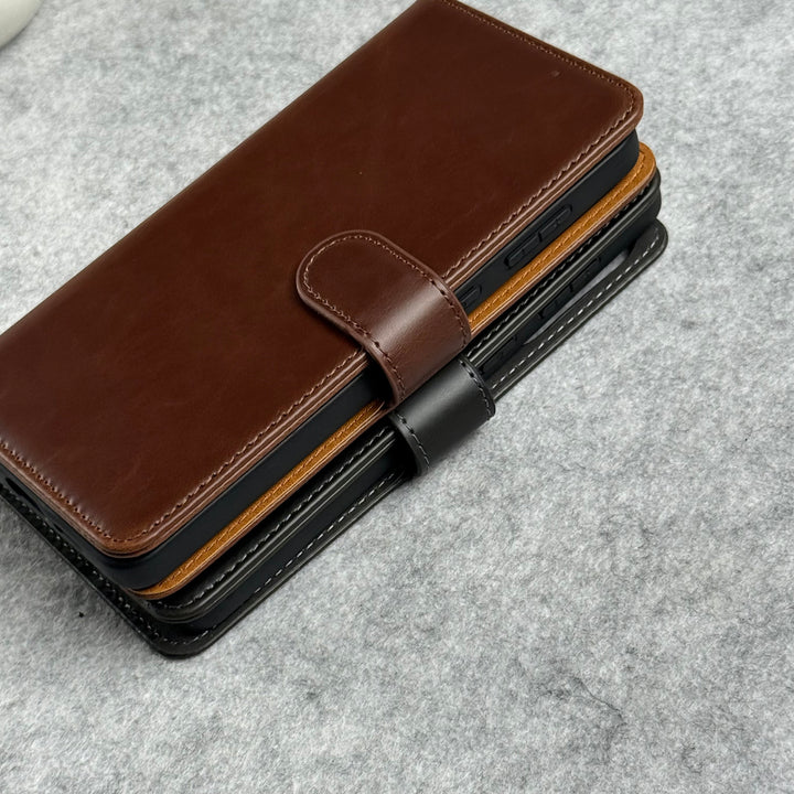 Samsung Galaxy S25 Edge Leather Flip 2 in 1 Detachable Front and Back Wallet Case Cover