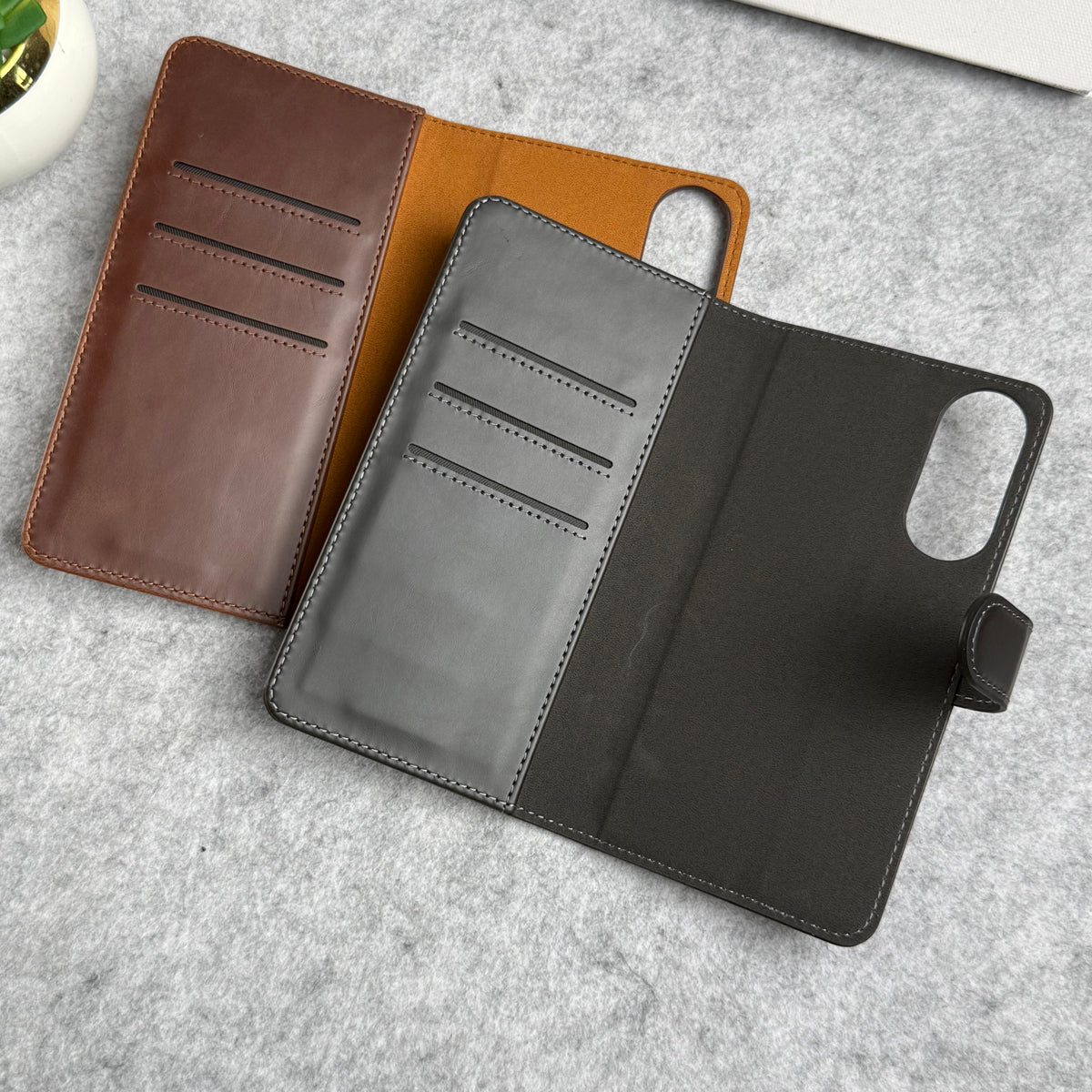 Samsung Galaxy S25 Edge Leather Flip 2 in 1 Detachable Front and Back Wallet Case Cover