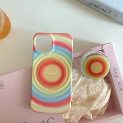 iPhone Rainbow Pattern With Magsafe Holder Magnetic Wireless Charging Phone Cover Case