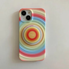 iPhone Rainbow Pattern With Magsafe Holder Magnetic Wireless Charging Phone Cover Case