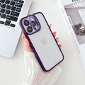 iPhone 15 Series Hollow Flipping Lens Bracket Case Cover ( Deep Purple )