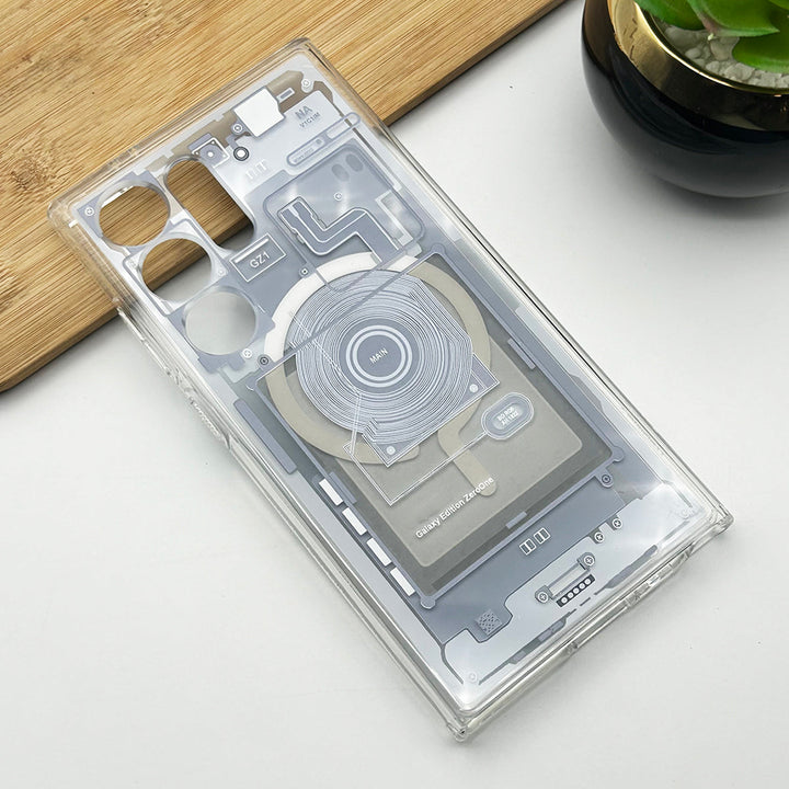 Samsung Galaxy S24 Ultra Circuit Board Design Magsafe Cover (Grey)