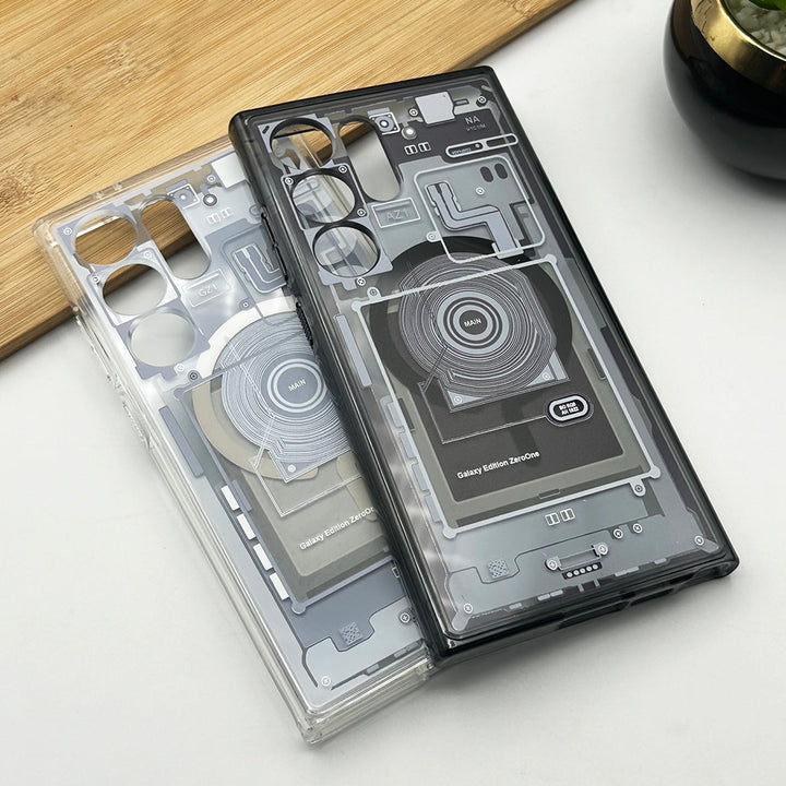 Samsung Galaxy S24 Ultra Circuit Board Design Magsafe Cover (Grey)