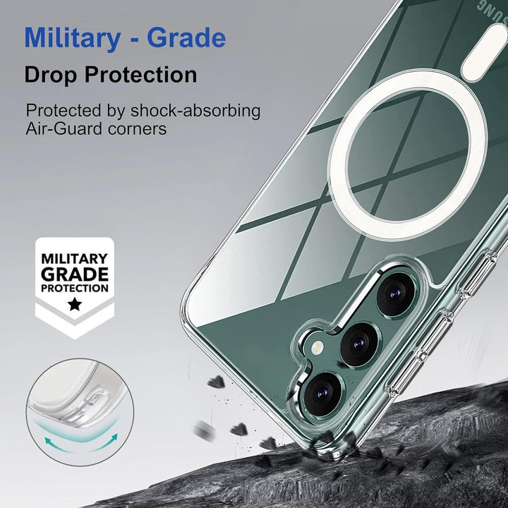 Samsung Galaxy S24 Magnetic Magsafe Transparent Case Charging Ring