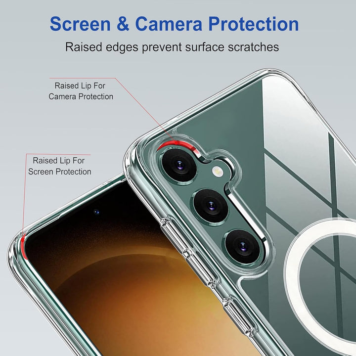 Samsung Galaxy S24 Magnetic Magsafe Transparent Case Charging Ring