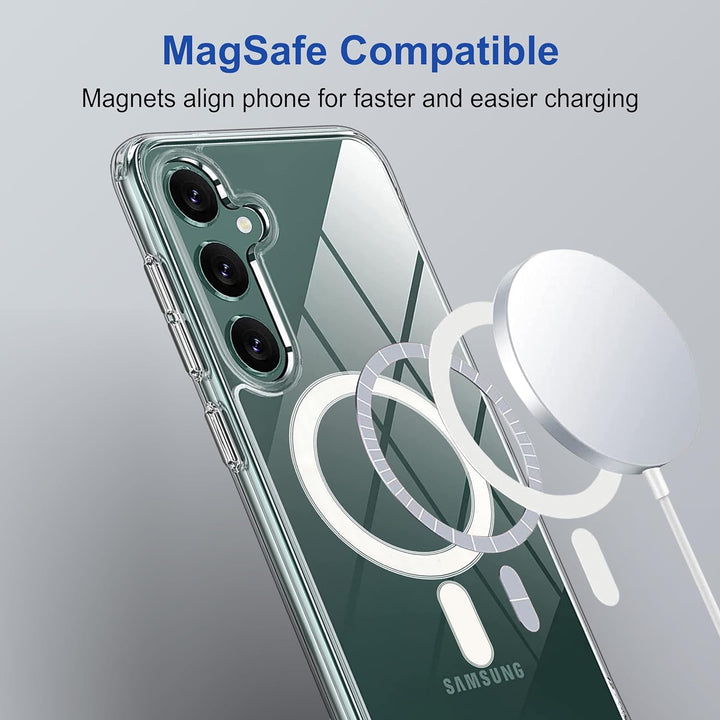 Samsung Galaxy S24 Magnetic Magsafe Transparent Case Charging Ring