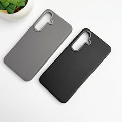 Samsung Galaxy S24 Plus Leather Texture Case Cover With Metal Camera Bumper