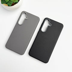 Samsung Galaxy S24 Leather Texture Case Cover With Metal Camera Bumper