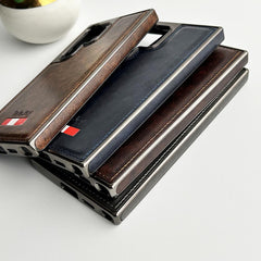 Samsung Galaxy Ultra Series Textured PU Leather Side Chrome Case Cover