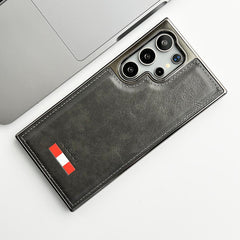 Samsung Galaxy Ultra Series Textured PU Leather Side Chrome Case Cover