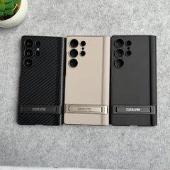 Samsung Galaxy S24 Ultra Flip Leather Bracket Card Holder Kick Stand Case