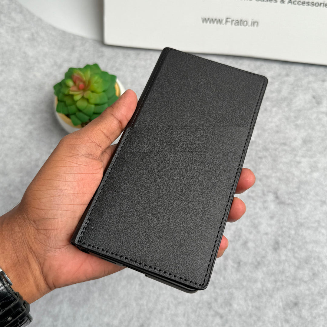 Samsung Galaxy S24 Ultra Flip Leather Bracket Card Holder Kick Stand Case