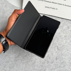 Samsung Galaxy S24 Ultra Flip Leather Bracket Card Holder Kick Stand Case