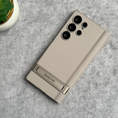 Samsung Galaxy S24 Ultra Flip Leather Bracket Card Holder Kick Stand Case