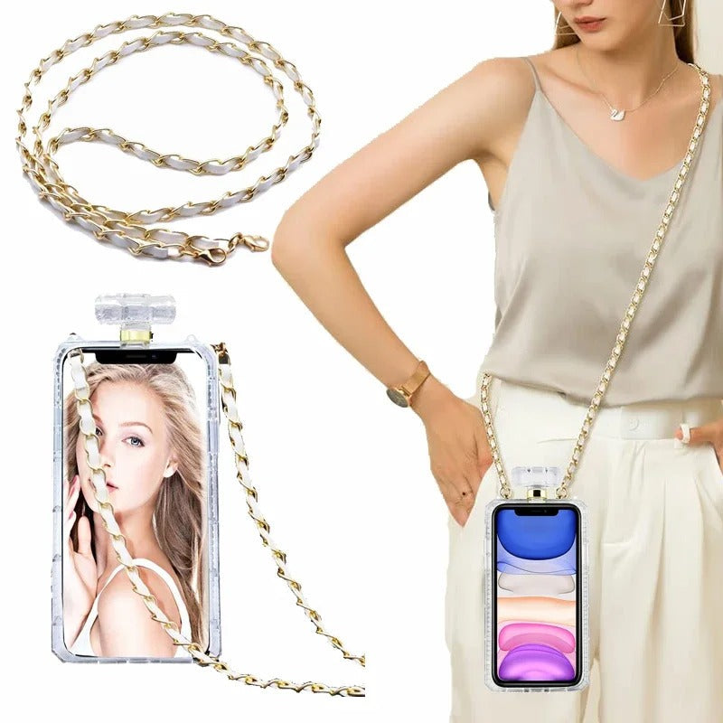 Samsung Galaxy S24 Ultra Perfume Rhinestone Diamond Design Sling Girly Cover