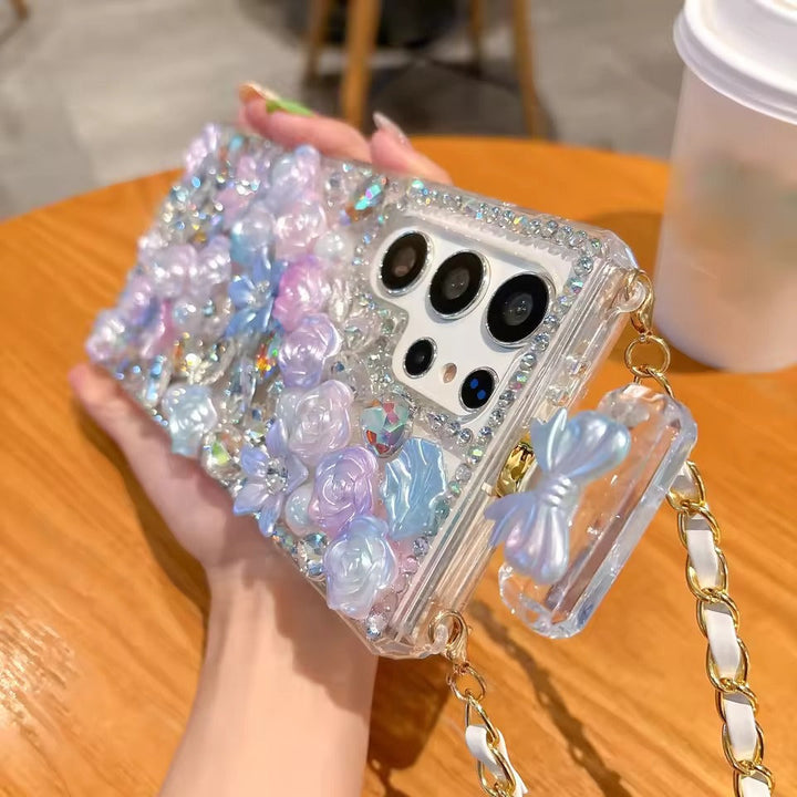 Samsung Galaxy S24 Ultra Perfume Rhinestone Diamond Design Sling Girly Cover