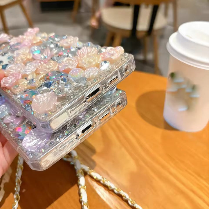 Samsung Galaxy S24 Ultra Perfume Rhinestone Diamond Design Sling Girly Cover
